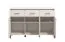 Kommode / Sideboard mit drei Schubladen Sabas 12, Farbe: Kaschmir, drei Türen, sechs Fächer, Maße: 90 x 138 x 40 cm, Griffe & Beine: Schwarz
