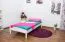 Kinderbett / Jugendbett Kiefer Vollholz massiv weiß A14, inkl. Lattenrost - Abmessung 90 x 200 cm 