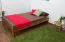 Kinderbett / Jugendbett  Kiefer Vollholz massiv Eichefarben A10, inkl. Lattenrost - Abmessung 120 x 200 cm