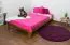 Kinderbett / Jugendbett  Kiefer Vollholz massiv Eichefarben A10, inkl. Lattenrost - Abmessung 120 x 200 cm