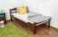 Kinderbett / Jugendbett "Easy Premium Line" K1/2n, Buche Vollholz massiv dunkelbraun lackiert - Liegefläche: 90 x 200 cm