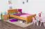 Kinderbett / Jugendbett Kiefer massiv Vollholz Erlefarben 66, inkl. Lattenrost - 100 x 200 cm