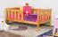 Kinderbett / Juniorbett Kiefer massiv Vollholz Erlefarben 96, inkl. Lattenrost - 90 x 160 cm (B x L)