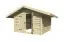 Holzschuppen / Gerätehaus mit Satteldach, inkl. Fußboden, aus Kiefernholz, gehobelt, 40 mm Blockbohlenhaus, Doppeltür, Grundfläche: 7,18 m², Außenmaße: 268 x 268 cm