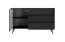 Stilvolle Kommode / Sideboard mit zwei Fächer Sloughia 11, drei Schubladen, ABS-Kantenschutz, Farbe: Schwarz, Maße: 81 x 138 x 38 cm, elegantes Design