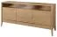 Breite Kommode mit LED-Beleuchtung Gorica 06, in Eiche Gold, 85 x 180 x 50 cm, Soft Close System, teilmassiv, Antisol-Glas Bronze, 3 Türen und 9 Fächer