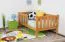 Bettrahmen für Kinder / Kinderbett 90 x 160 cm | Massivholz: Kiefer | Erle Lackiert Abbildung