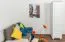Schmaler Kleiderschrank | 1 Drehtür | 1 Schublade | mit Kleiderstange | 47 cm breit | Massivholz | Farbe: Weiß Abbildung