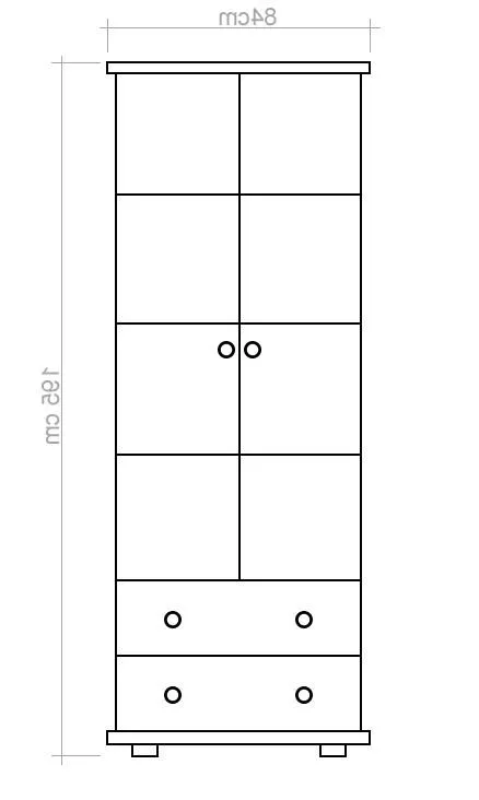 Garderobenschrank Kiefer massiv Vollholz weiß - Abmessung 195 x 84 x 42 cm Abbildung