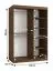 Kleiderschrank | 1 Spiegeltür | Farbe: Walnuss Warmia | 120 x 62 x 200 cm | 2 Kleiderstangen | zuverlässiges Gleitsysteme | 5 Fächer | Moderne Details