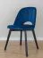Marineblauer Stuhl Coustre 09, aus massiven Buchenholz, schwarze Holzbeine, Polsterung: Samt, Maße: 86 x 50 x 45 cm, ausdrucksstark