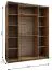 Kleiderschrank / Schiebetürenschrank | 2 Kleiderstangen | 2 Schiebetüren | 11 Fächer | Farbe: Weiß | 245,5 x 190 x 64 cm | Soft-Close | Spiegel