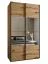 Kleiderschrank / Schiebetürenschrank | 2 Kleiderstangen | 2 Schiebetüren | Soft-Close | Spiegel | 245,5 x 130 x 64 cm | Farbe: Eiche Artisan | 6 Fächer