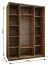 Kleiderschrank / Schiebetürenschrank | 11 Fächer | 245,5 x 180 x 64 cm | Spiegel | Soft-Close | 2 Kleiderstangen | 2 Schiebetüren | Farbe: Eiche Artisan