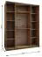 Kleiderschrank / Schiebetürenschrank | 245,5 x 190 x 64 cm | 2 Schiebetüren | 2 Kleiderstangen | 11 Fächer | Spiegel | Soft-Close | Farbe: Schwarz