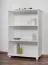 Regal, Küchenregal, Wohnzimmerregal, Bücherregal - 80 cm breit, Kiefer Holz-Massiv, Farbe: Weiß