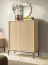 Kommode | geriffelte Front | Farbe: Eiche Vicenza | Highboard | 2 Türen | Maße: 104 x 39 x 125 cm | ABS-Kantenschutz | 6 Fächer | modernes Design