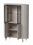 Vitrine Annelin 01 in Kaschmir, 155 x 112 x 40 cm, optionale LED-Beleuchtung am Glaseinlegeboden möglich, 4 Türen, Soft-Close System, 4 Fächer