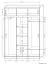 Schrank / Garderobe Paseh 07, Farbe: Sonoma Eiche - Abmessungen: 220 x 150 x 40 cm (H x B x T)