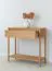 Konsolentisch | Sideboard | Massivholz | Soft Close System | 1 Schublade | Eichenholz geölt | 1 Ablagefach | Farbe: Eiche | 83 x 33 x 80 cm | Seille 02 | gefräster Griff