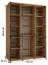 Kleiderschrank Mina mit Schiebetüren in Weiß/Schwarz gehalten, moderne Optik, viel Stauraum, Lamellen in Schwarz, Anti Staubbürsten, 235,2  170 x 60 cm
