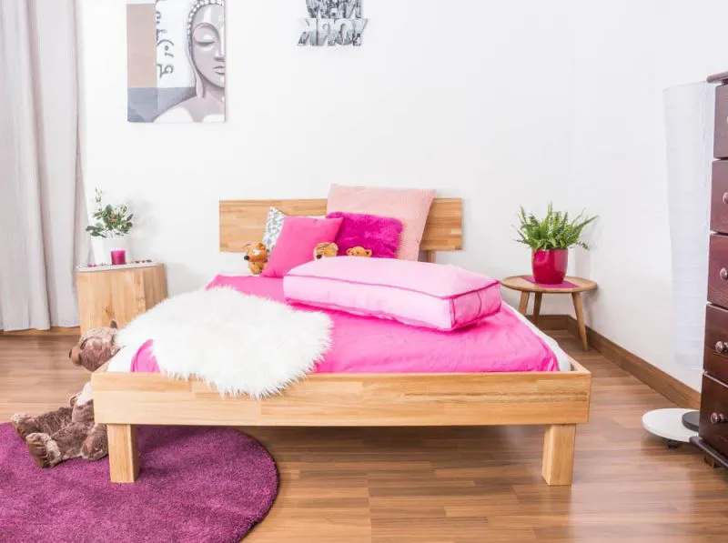 Holzbett Bettgestell Eiche 140 x 200 cm geölt Abbildung