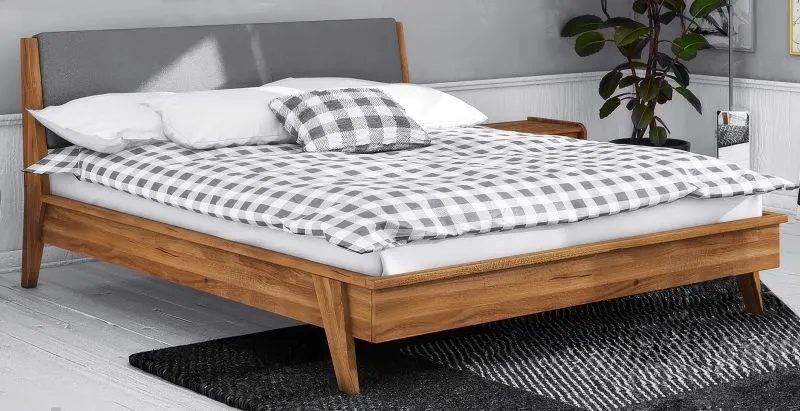 Doppelbett Otago 01 Wildeiche massiv geölt - Liegefläche: 160 x 200 cm (B x L)