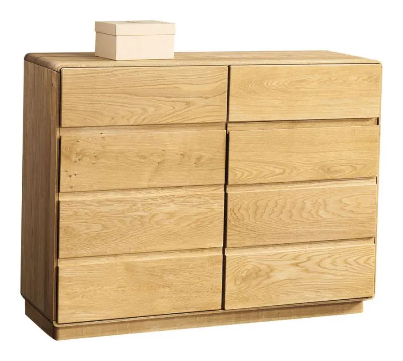 Kommode / Sideboard Fazenda 15, Farbe: Natur, Eiche teilmassiv – 90 x 119 x 41 cm (H x B x T)