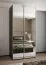Kleiderschrank / Schiebetürenschrank | 245,5 x 100 x 64 cm | 2 Kleiderstangen | 2 Schiebetüren | 6 Einlegebögen | 6 Fächer | Farbe: Schwarz | Soft-Close
