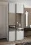 Kleiderschrank / Schiebetürenschrank | Farbe: Weiß | 2 Kleiderstangen | 6 Fächer | 2 Schiebetüren | Soft-Close | Spiegel | 245,5 x 100 x 64 cm