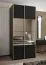 Kleiderschrank / Schiebetürenschrank | 245,5 x 110 x 64 cm | Spiegel | Farbe: Schwarz | Soft-Close | 2 Schiebetüren | 2 Kleiderstangen | 6 Fächer