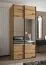 Kleiderschrank / Schiebetürenschrank | 245,5 x 120 x 64 cm | 2 Schiebetüren | 2 Kleiderstangen | Soft-Close | Spiegel | Farbe: Eiche Artisan | 6 Fächer