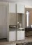Kleiderschrank / Schiebetürenschrank | Farbe: Weiß | 245,5 x 140 x 64 cm | 2 Kleiderstangen | Soft-Close-Funktion | 6 Fächer | 2 Schiebetüren | Spiegel