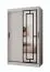 Kleiderschrank / Schiebetürenschrank | Weiß Matt | 5 Fächer | 2 Kleiderstangen | hochwertig Verarbeitet | 120 x 62 x 200 cm | dekorative Spiegeltür