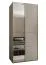 Kleiderschrank / Schiebetürenschrank | Farbe: Kaschmir | 245,5 x 110 x 64 cm | 2 Kleiderstangen | Soft-Close | Spiegel | 2 Schiebetüren | 6 Fächer