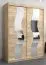 Schiebetürenschrank / Kleiderschrank Hacho 03 mit Spiegel, Farbe: Eiche Sonoma - Abmessungen: 200 x 150 x 62 cm ( H x B x T)