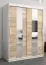 150 cm breiter Kleiderschrank mit 2 Türen | 5 Fächer | Farbe: Sonoma Eiche / Weiß Abbildung