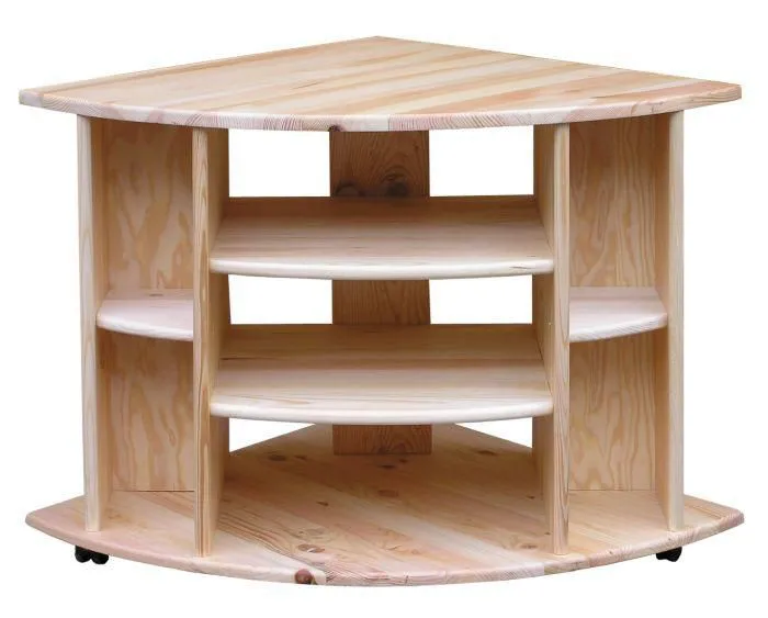 Fernsehtisch Massivholz Farbe: Natur 65x65x65 cm Abbildung