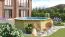 Garten Pool aus Holz Modell 2 X SET, Farbe: Natur KDI, Ø 508 cm, inkl. Leitern