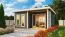 Saunahaus "Anni 5" SET B mit Ofen 9 kW, Farbe: Terragrau - 509 x 369 cm (B x T), Grundfläche: 19 m²