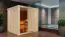 Sauna "Aleksi" SET mit Ofen BIO 9 kW Edelstahl, - 196 x 196 x 198 cm (B x T x H)