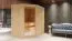Sauna "Mika" SET mit Klarglastür & Ofen BIO 9 kW - 151 x 196 x 198 cm (B x T x H)