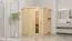 Sauna "Ole" SET mit Energiespartür und Kranz - Farbe: Natur, Ofen externe Steuerung easy 3,6 kW - 165 x 210 x 202 cm (B x T x H)