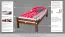 Einfaches Jugendbett / Kinderbett "Easy Premium Line" K1/1n, Buchenholz massiv, Dunkelbraun - Matratzenmaße 90 x 200 cm, elegant