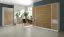 Kleiderschrank | Drehtürenschrank | 3-türig | 120 x 50 x 225 cm | Farbe: Eiche / Weiß | 3 Türen | 4 Schubladen | 11 Fächer | 1 Kleiderstange | Nalut 01