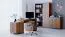 Schrank Mojokerto 20, Farbe: Walnuss / Schwarz - Abmessungen: 194 x 55 x 39 cm (H x B x T)