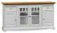 Kommode Gyronde 03, Kiefer massiv Vollholz, Farbe: Weiß / Eiche - 85 x 167 x 45 cm (H x B x T)