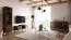 Wohnzimmer - Set K Engordany | 3-teilig | Farbe: Walnuss | Buche Vollholz massiv | lackiert | 1 Kommode | 1 TV-Schrank | 1 Vitrine