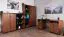 Schreibtisch Mojokerto 06, Farbe: Walnuss / Schwarz - Abmessungen: 77 x 160 x 60 cm (H x B x T)