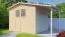 Gerätehaus Karben 04 mit Anbaudach, Naturbelassen - 18 mm Elementgartenhaus, Nutzfläche: 8,52 m², Satteldach